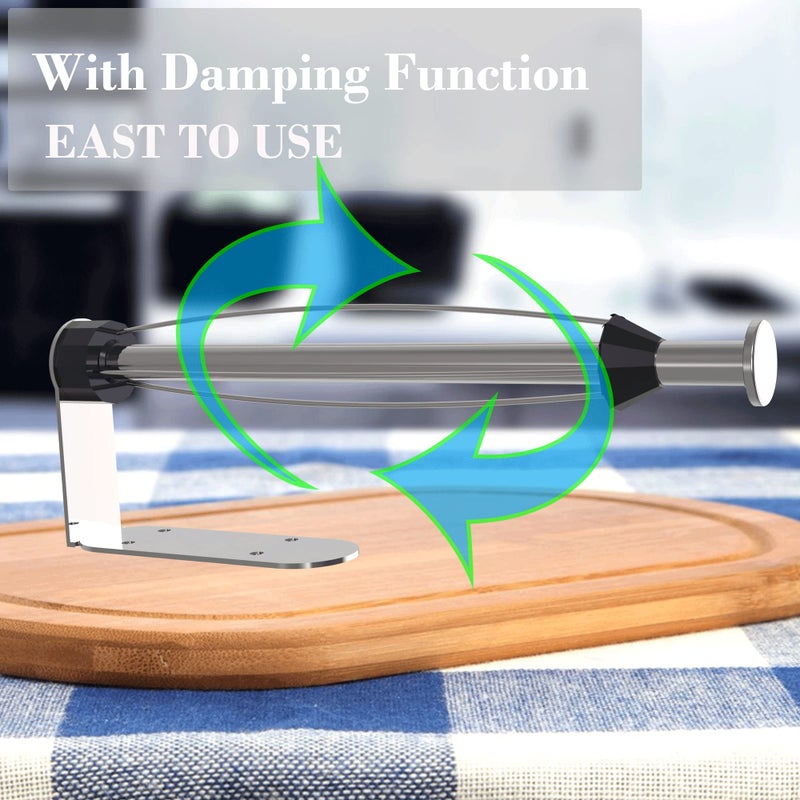 GMCOZY Paper Towel Holder Under Cabinet Mount Self Adhesive Kitchen Countertop Wall Mount Paper Towel Holders Rack with Damping Brushed Nickel Stainless Steel Resistant Corrosion & Rust - Image 2